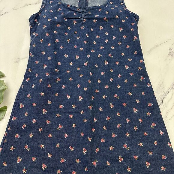 Liz Claiborne Womens Vintage Y2k Denim Dress Size 10 Blue Pink Floral Jean - Picture 3 of 9